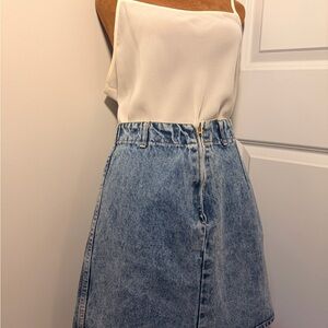 Vintage BONGO Light Blue Denim Mini Skirt